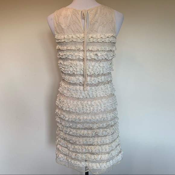 DESIGNER CREAM LACE DRESS - Picture 2 of 9